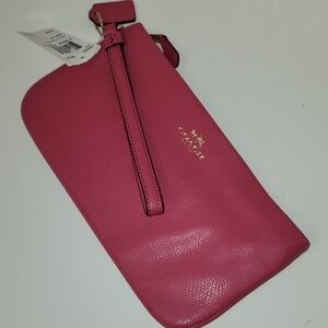 Coach Pink Leather Wristlet